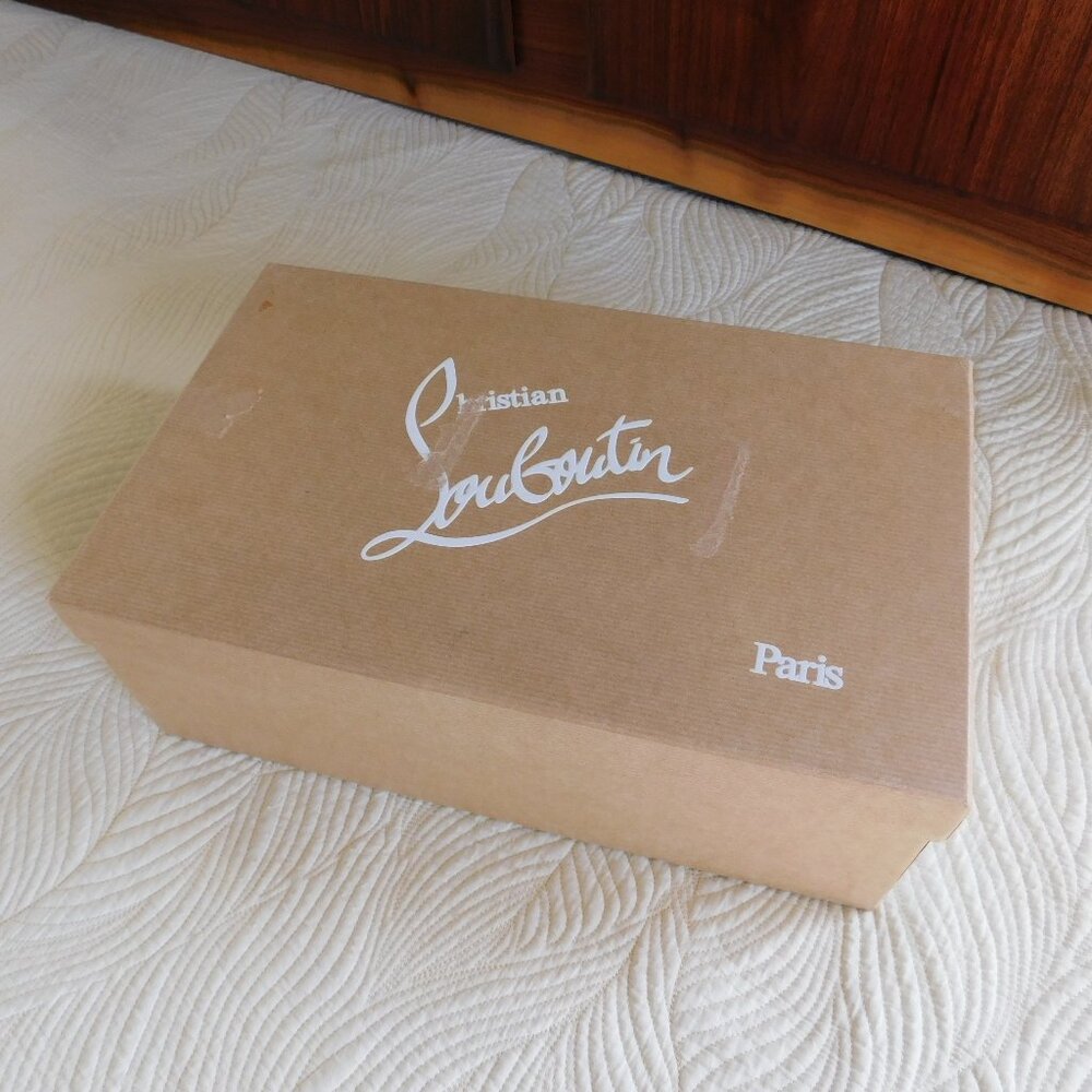 NIB Louboutin Dandelion slip on embroidered loafer Pic Nic stripe toile flat 43 - Picture 14 of 16